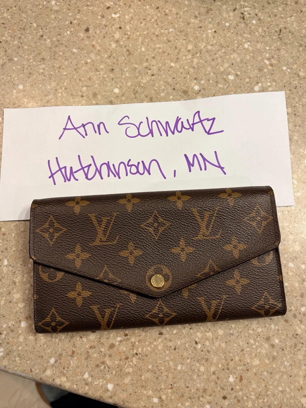 Louis Vuitton Sarah Monogram Canvas Envelope Wallet